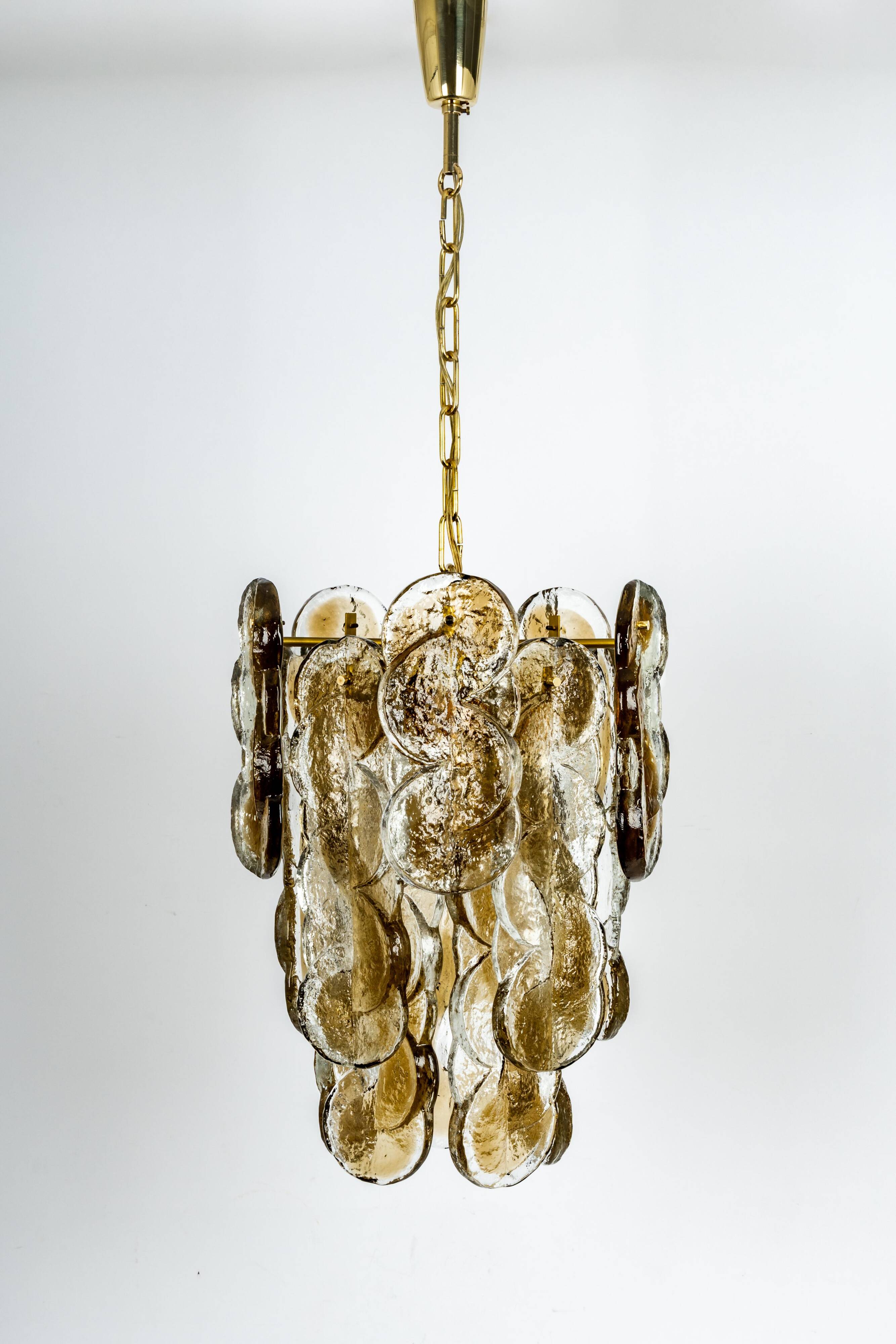 Smoked glass suspension by Murano, Kalmar, Austria, 1970s