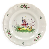 Hollow round dish décor with Chinese Saint Clément Lunéville