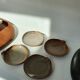 6 enamelled sandstone cups