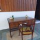English desk and lyre chair, leather, extensions.