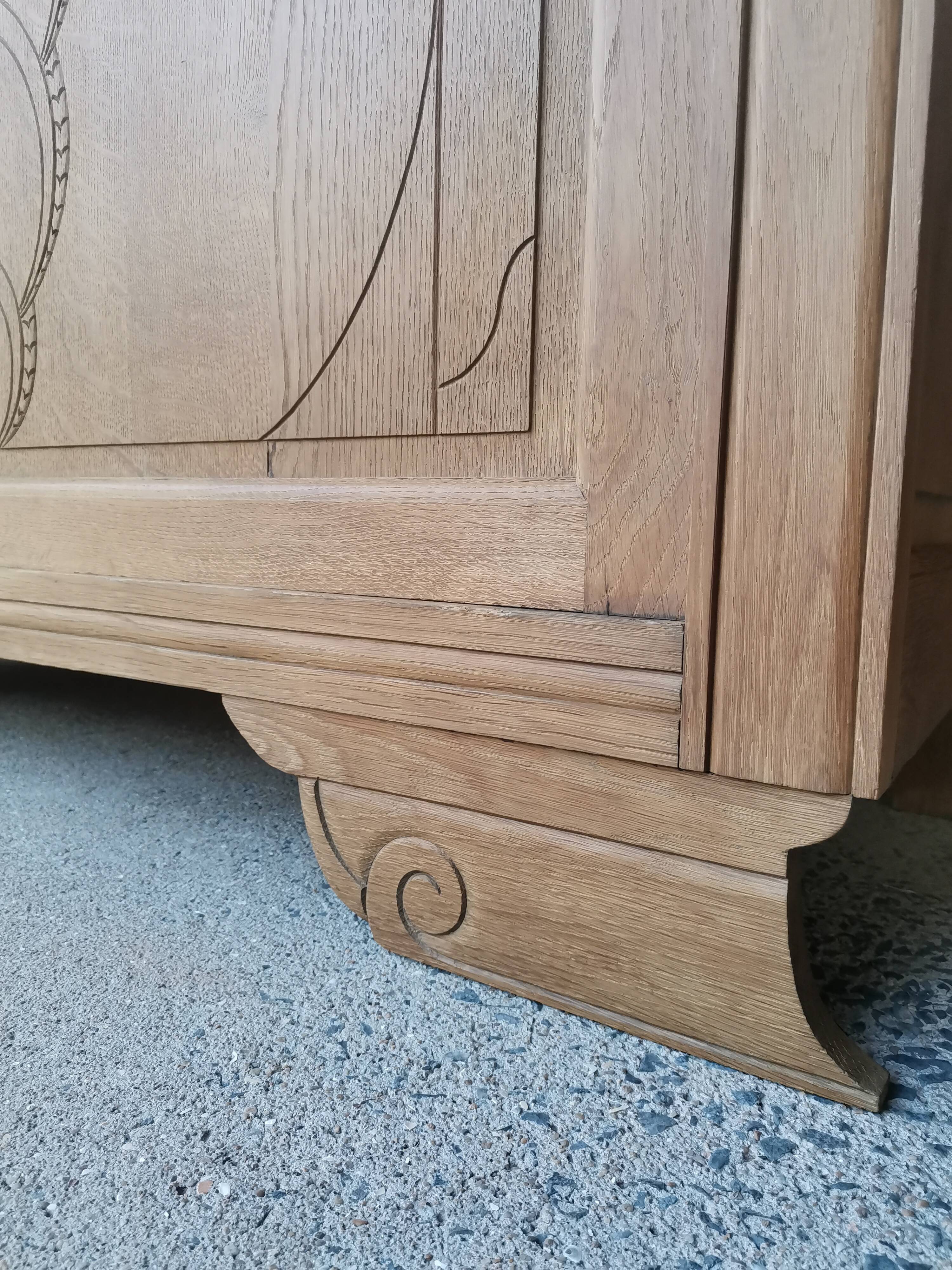 Art Deco wooden and marble buffet