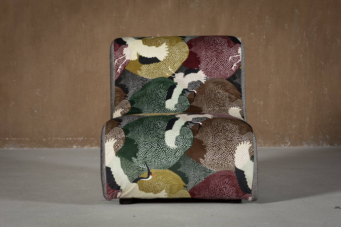 Italian modular sofa (1970) in Freedom Flight velvet – 3-piece