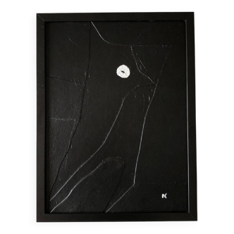Cadre tableau en relief noir et blanc pour déco murale