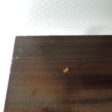 Formica TV cabinet, 2 trays, on atypical curved casters - 1960s