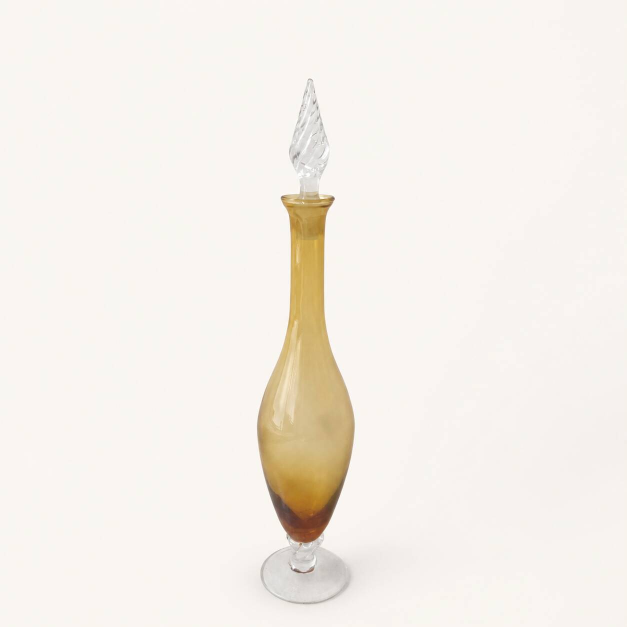 Carafe italienne en verre jaune années 60