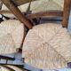 8 vintage straw chairs in the style of Charlotte Perriand.