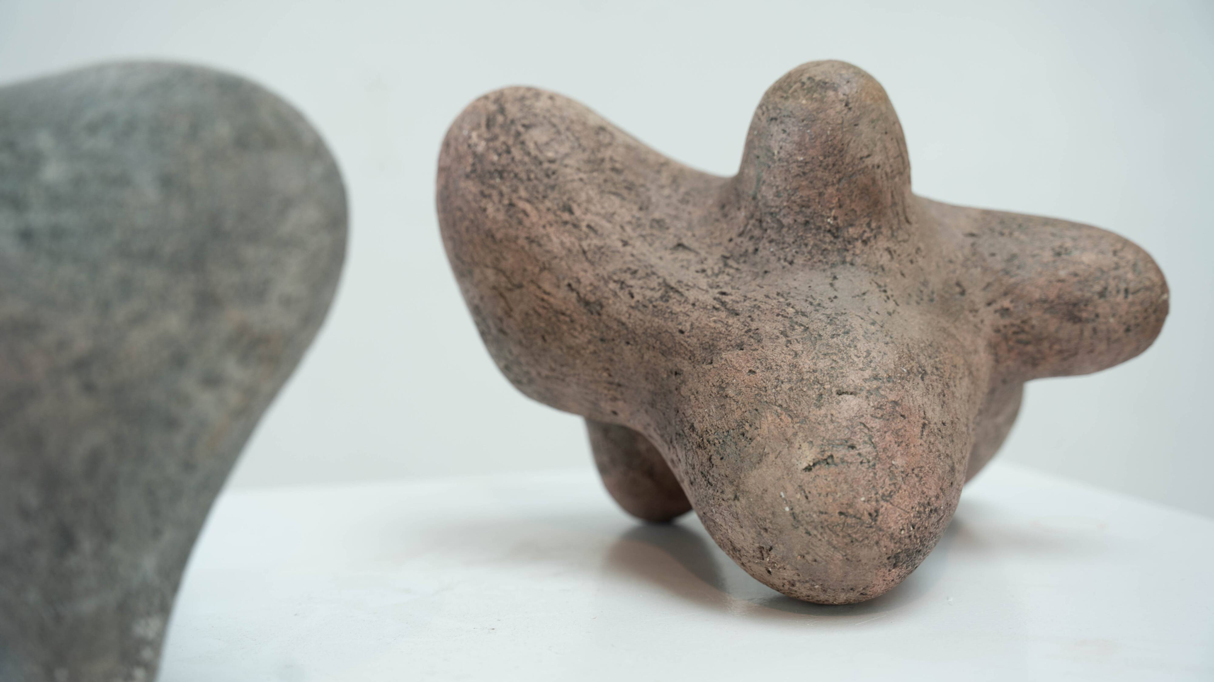 Pair of ceramic sculptures
