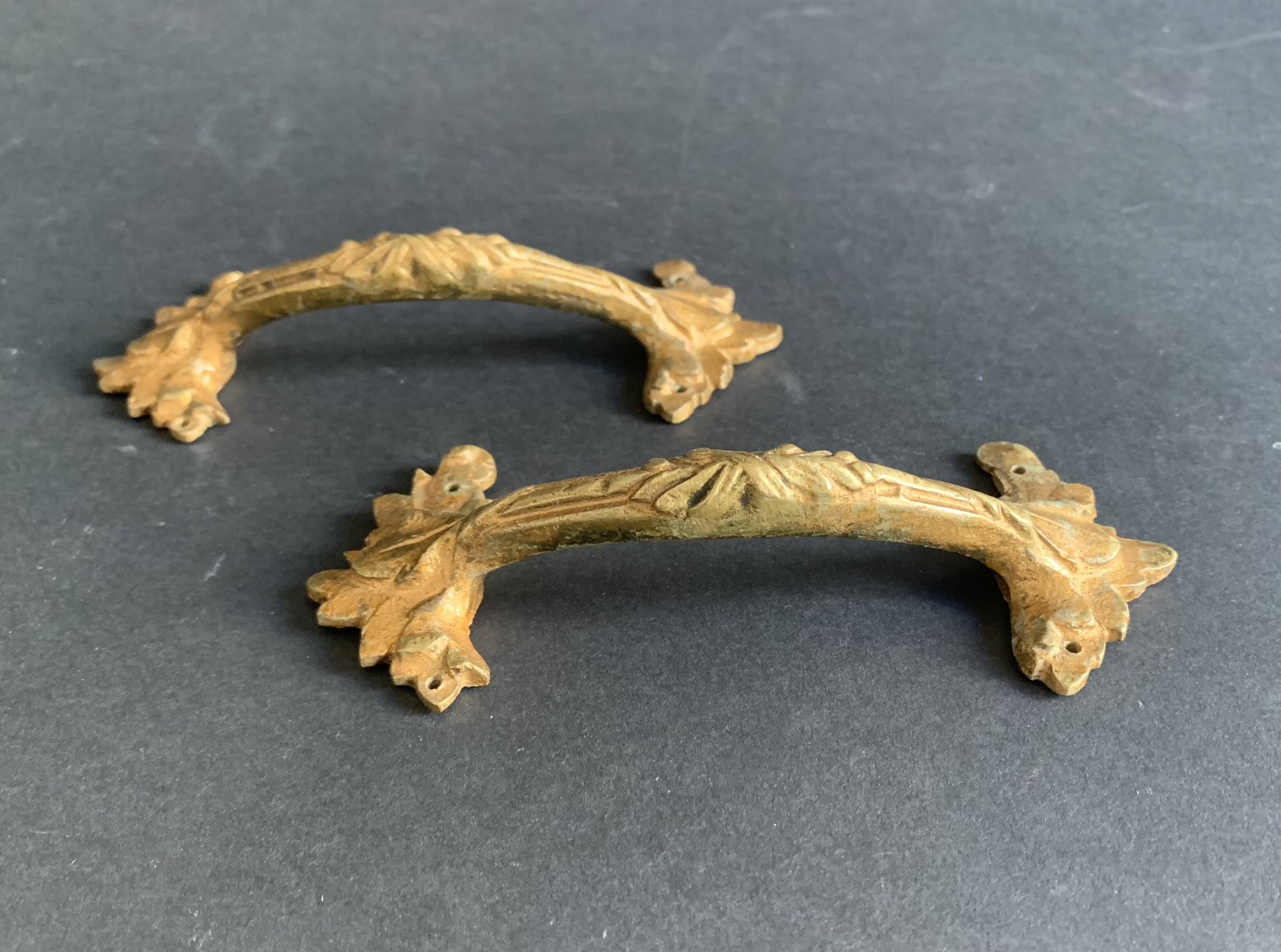 Antique Art Nouveau bronze furniture handle, 1900