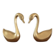 Pair of vintage brass swans