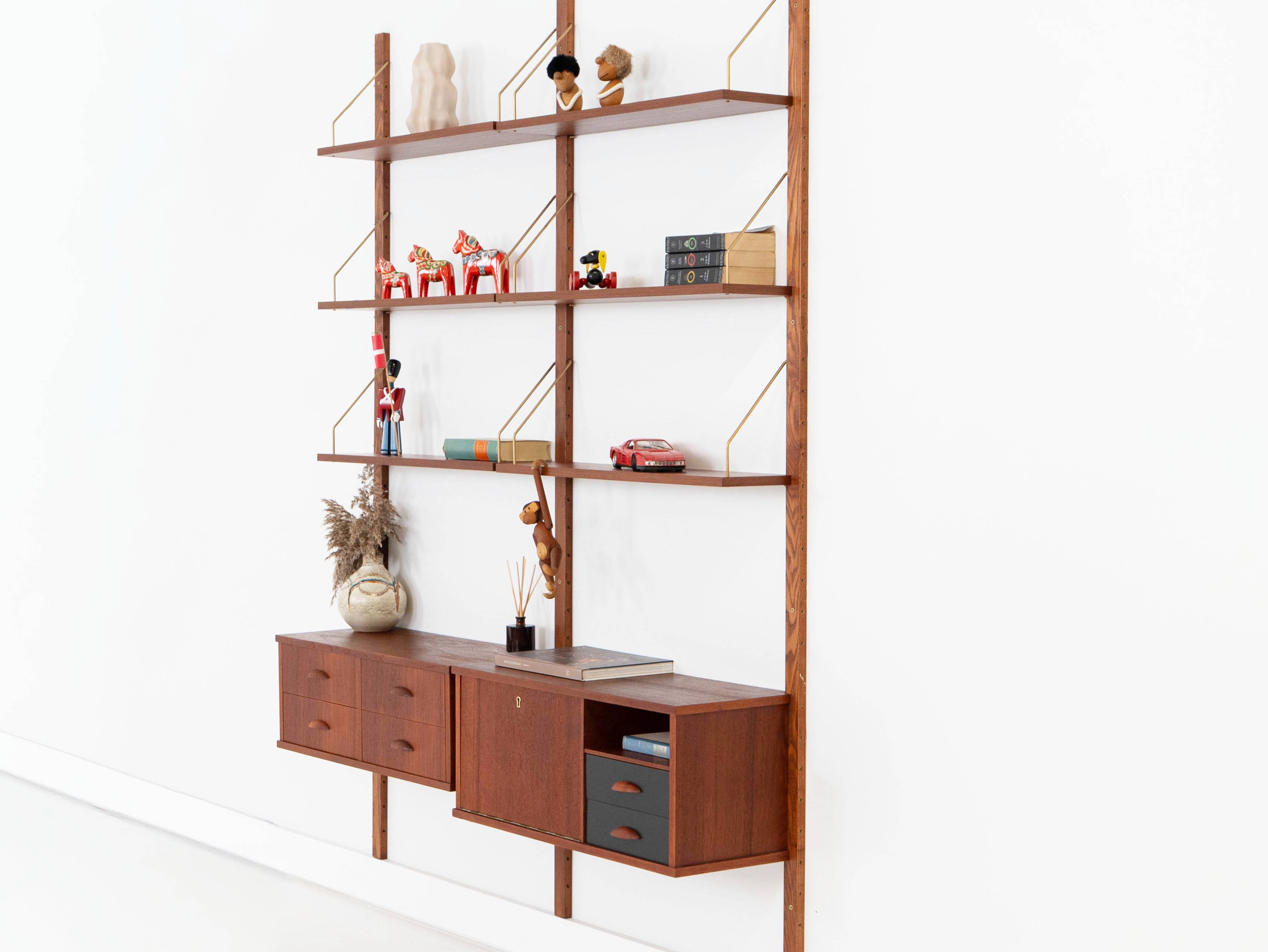 Teak modular shelving unit, Danish design, 1960s, made in Denmark