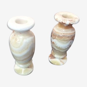 2 vases soliflore en onyx