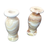 2 vases soliflore en onyx
