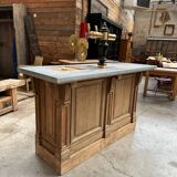 Solid oak bar counter