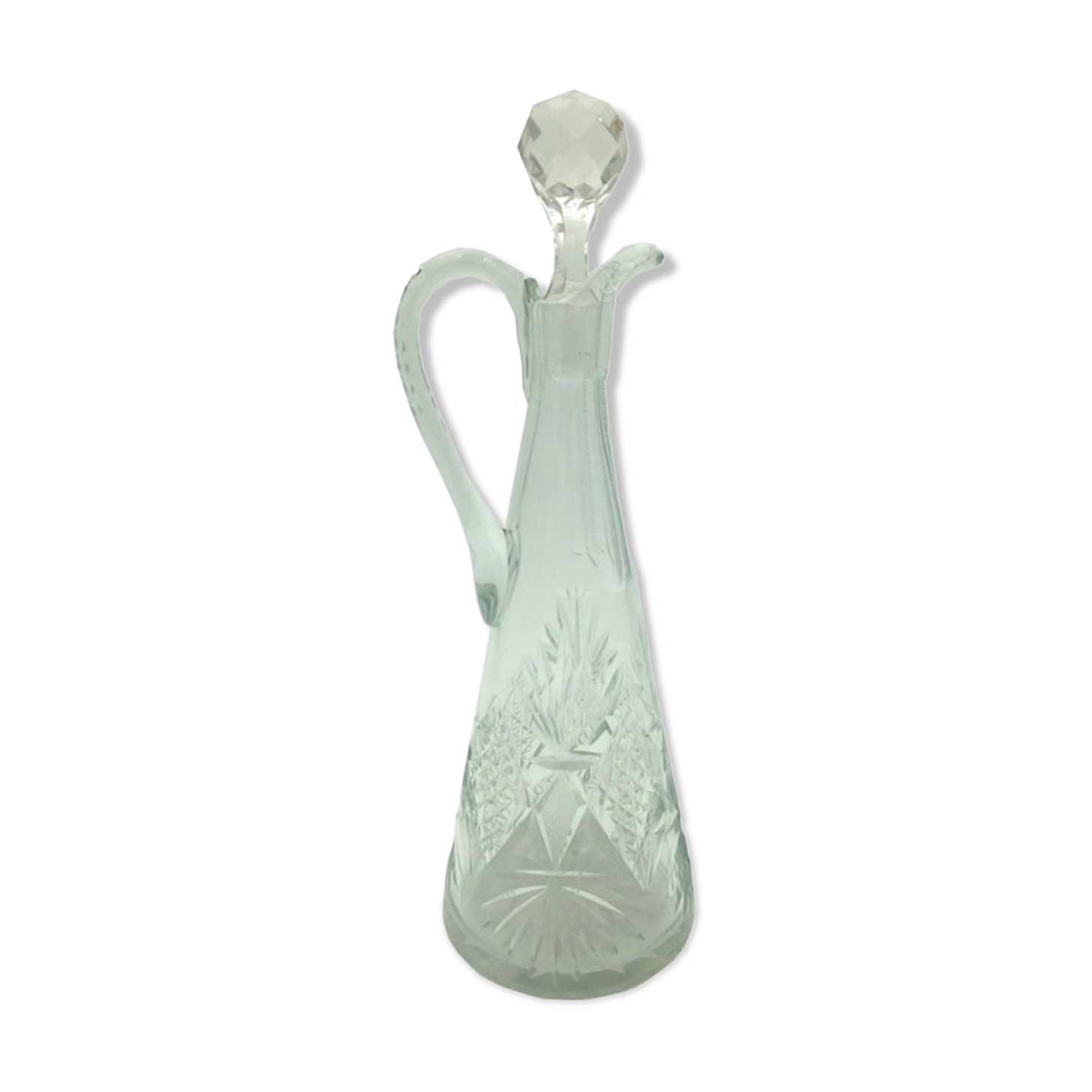 Piramide carafe in cut crystal Val Saint Lambert, circa 1900