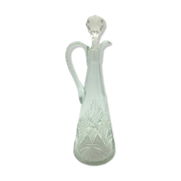 Carafe en cristal taillé val saint lambert, circa 1900