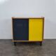 Vintage furniture with coloured glass.