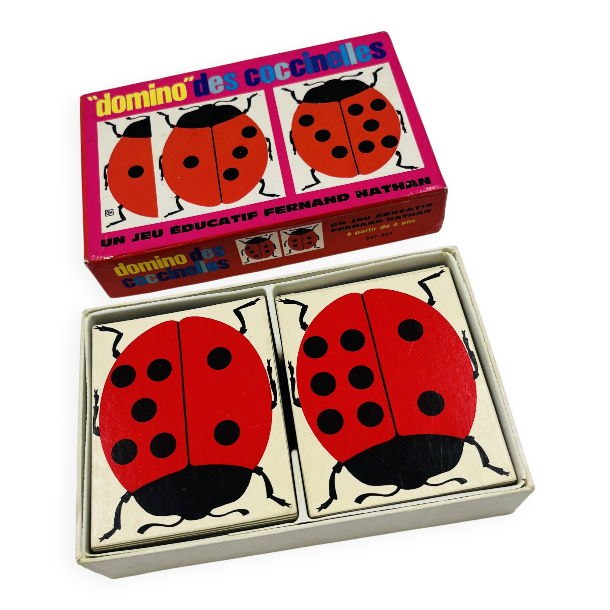 Ladybird dominoes Fernand Nathan vintage educational game