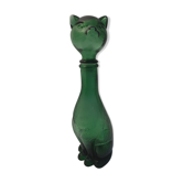 Bouteille en verre représentant un chat Empoli Italie années 60