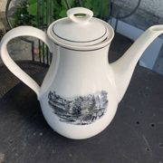 Coffee service, in earthenware with country motif, Boch La Louvière Belgium