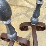 Vintage geometric andirons