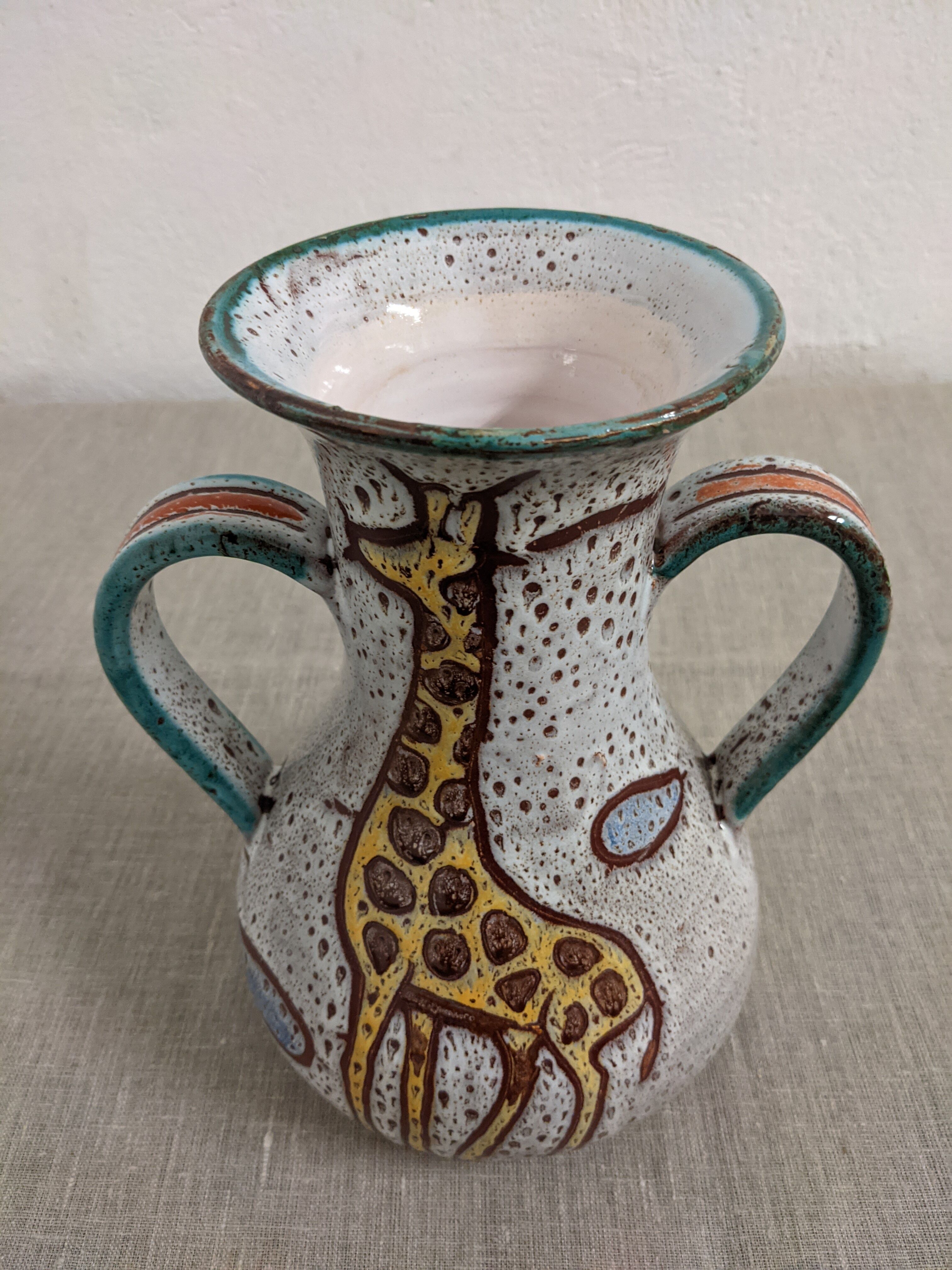 Zoomorphic ceramic vase Vallauris 50s