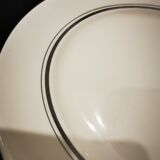 Set of 6 old flat plates with silver edging