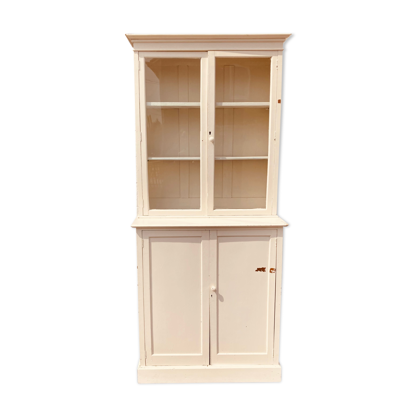 White patina glazed sideboard