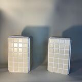 Pair of beige and white bookends