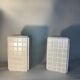 Pair of beige and white bookends
