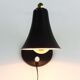 Lamp applies black metal and brass pot 1950
