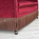 1960s, Danish 2-seater sofa, red furniture velour, ash wood legs.