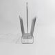 Vintage chrome metal magazine rack - Space Age design from the 1970s - Decorative storage for magazines and books - Elegant retro gift idea