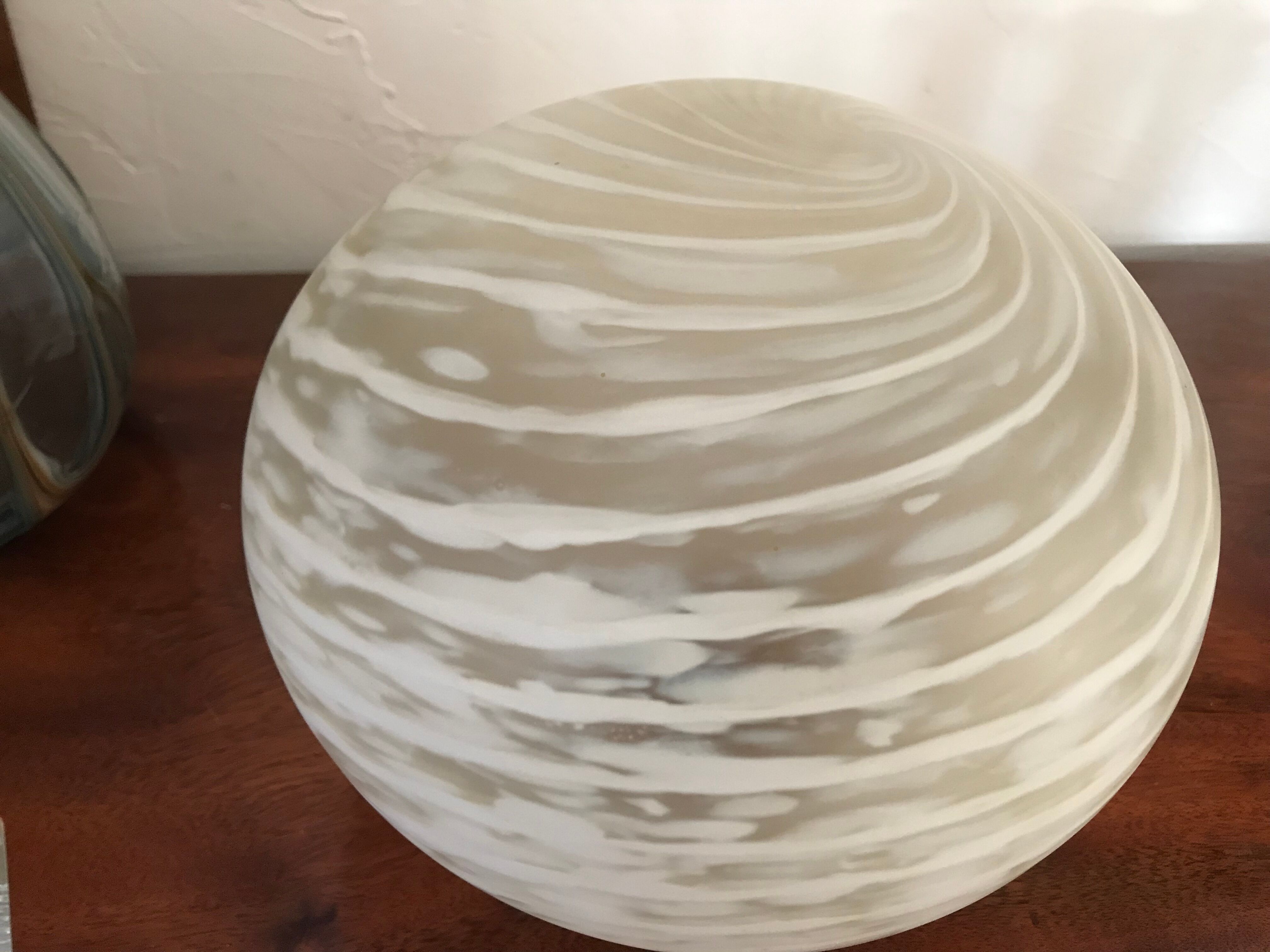 Lampe laiton et verre de Murano vintage