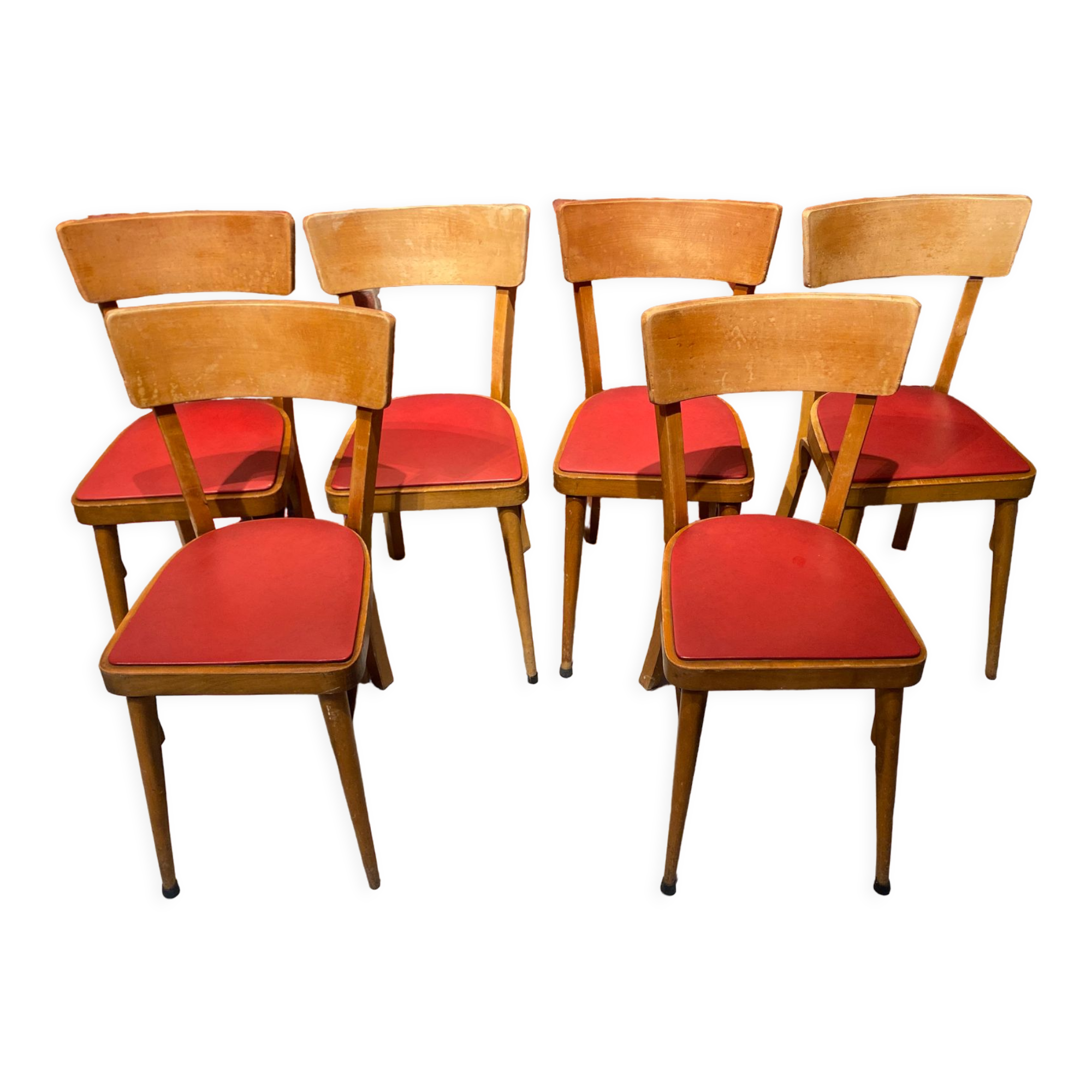 Set of 6 wooden bistro chairs