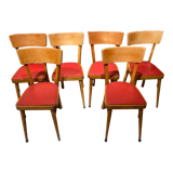 Set of 6 wooden bistro chairs