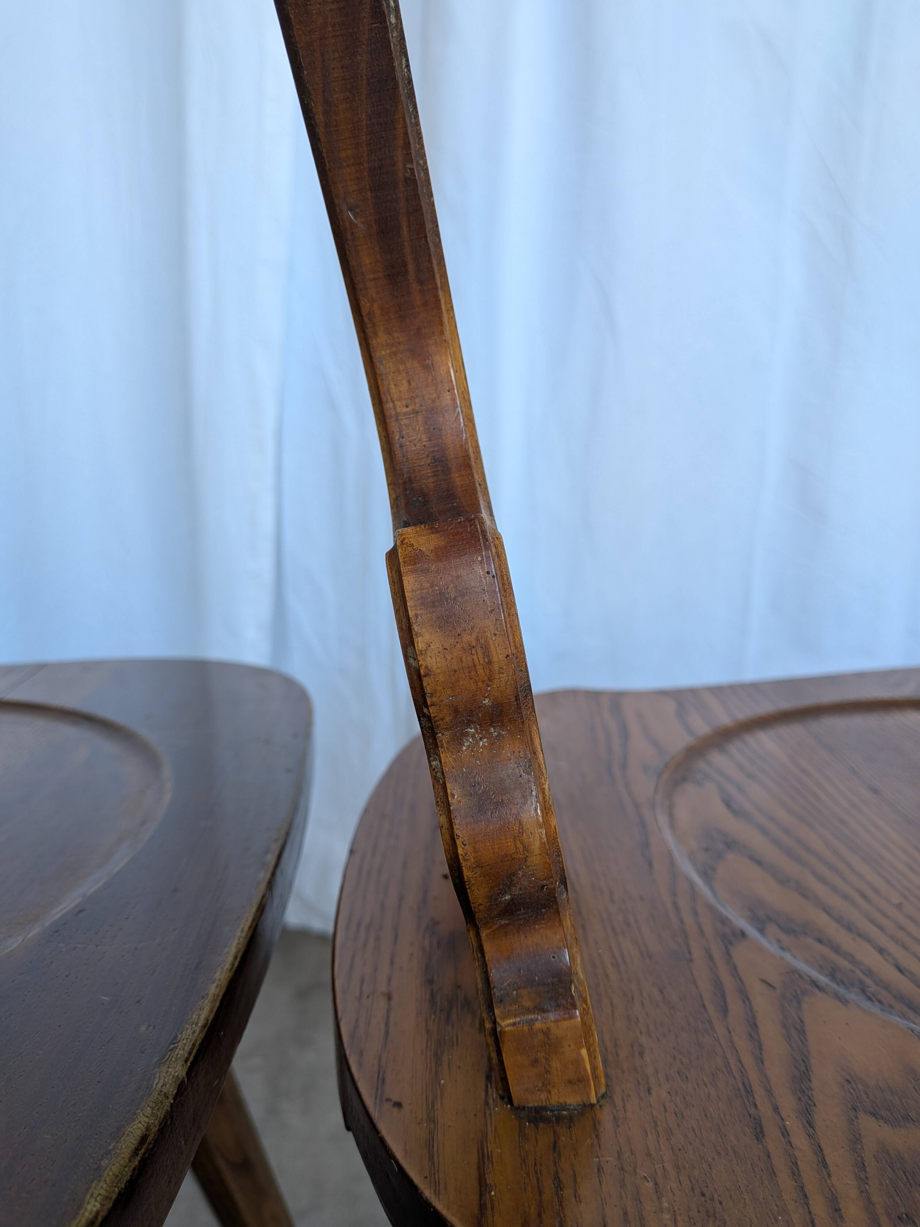 Set of 8 Farmhouse Tyrolean Chair with Heart Cutout Back / 1970s Vintage Di