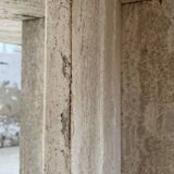 Octagonal travertine coffee table