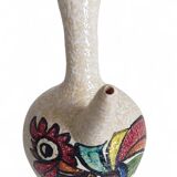 Vintage Spanish Ceramic Porrón, Hand-Painted Rooster, 1960s