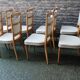série de 8 chaises vintage skaï et bois
