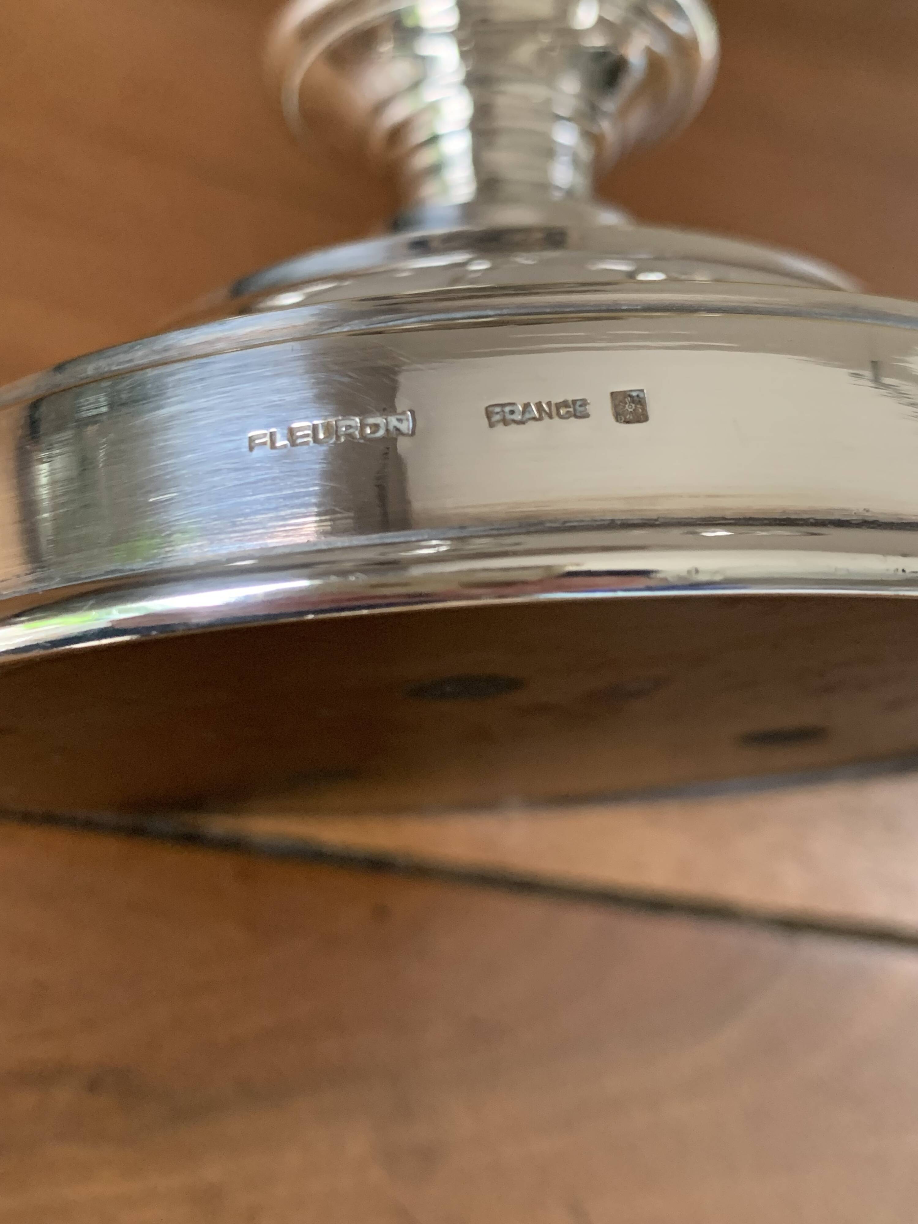 Silver-plated metal candelabrum