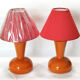 Paire de lampes de table verre orange 1960's
