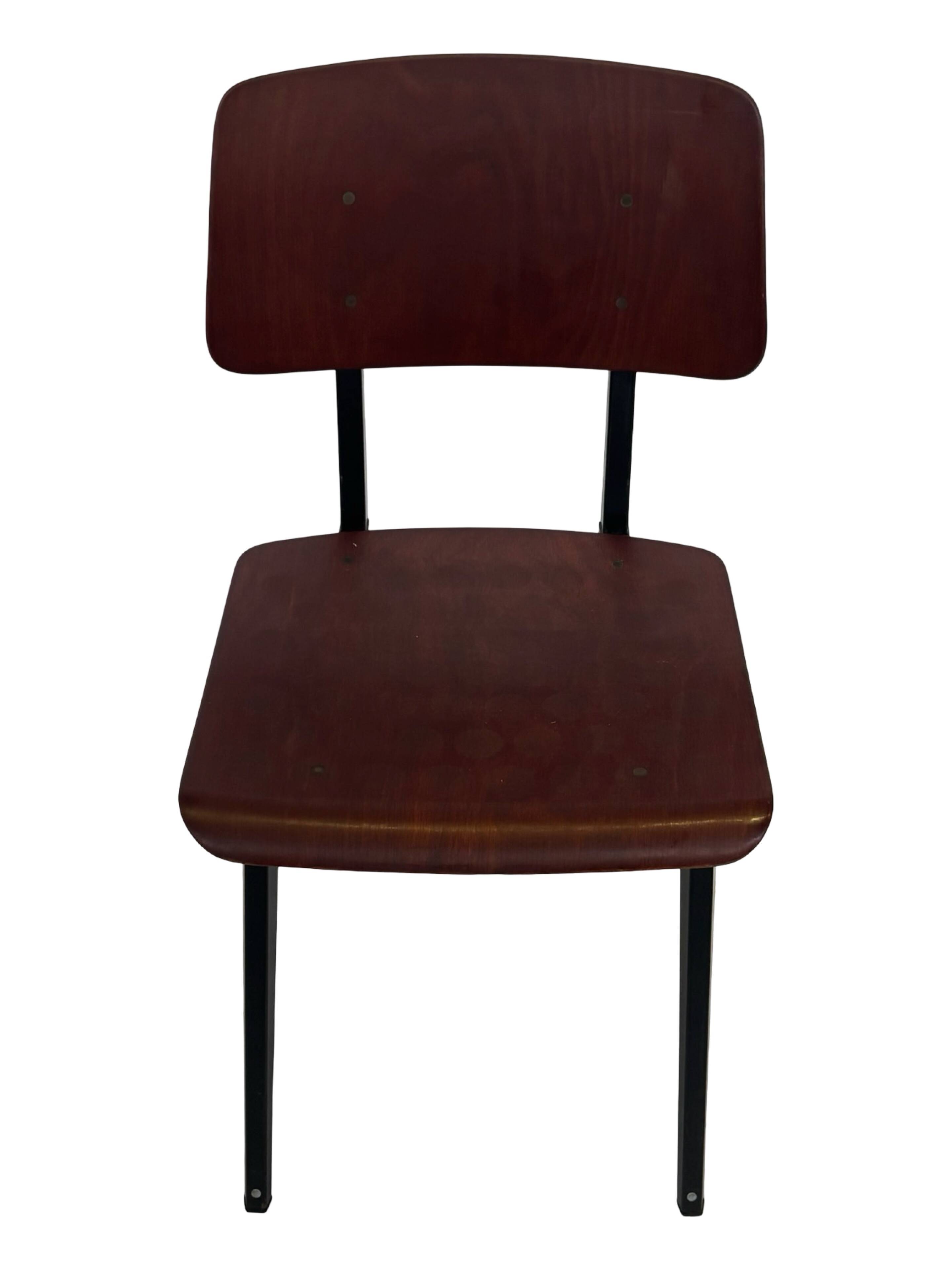Set of 4 vintage school chairs Galvanitas S16 Netherlands Design