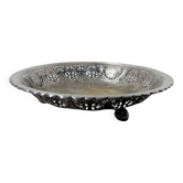 Openwork silver-plated metal fruit bowl or basket