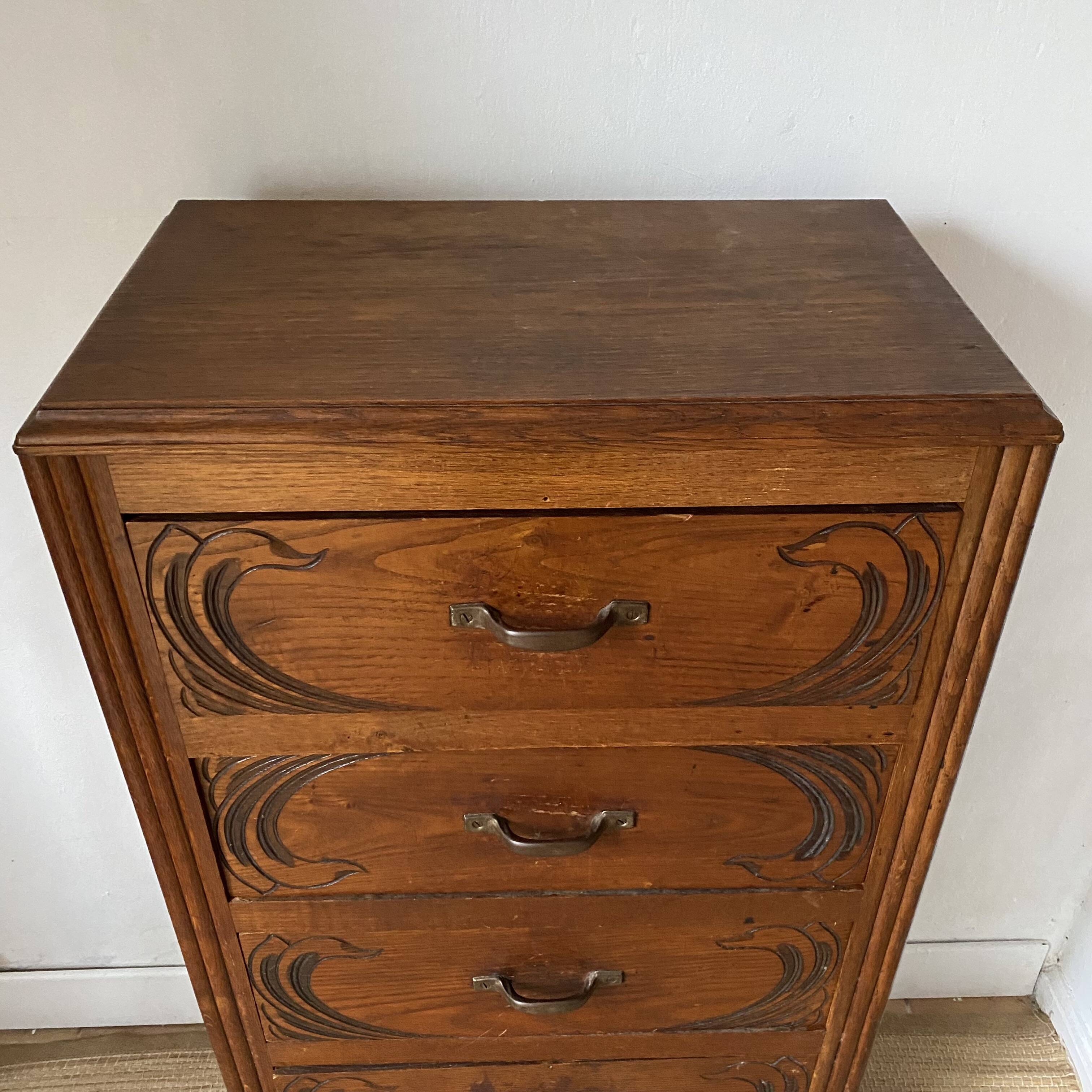 Art deco chest of drawers, 5 drawer chest