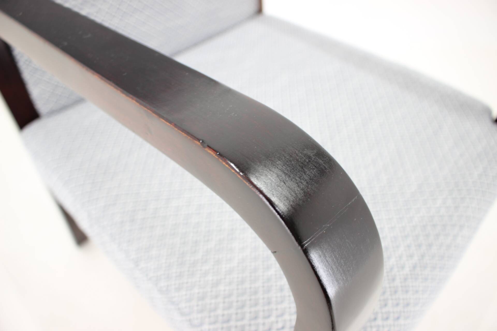 1940s Restored Beech Adjustable Armchair ,Czechoslovakia