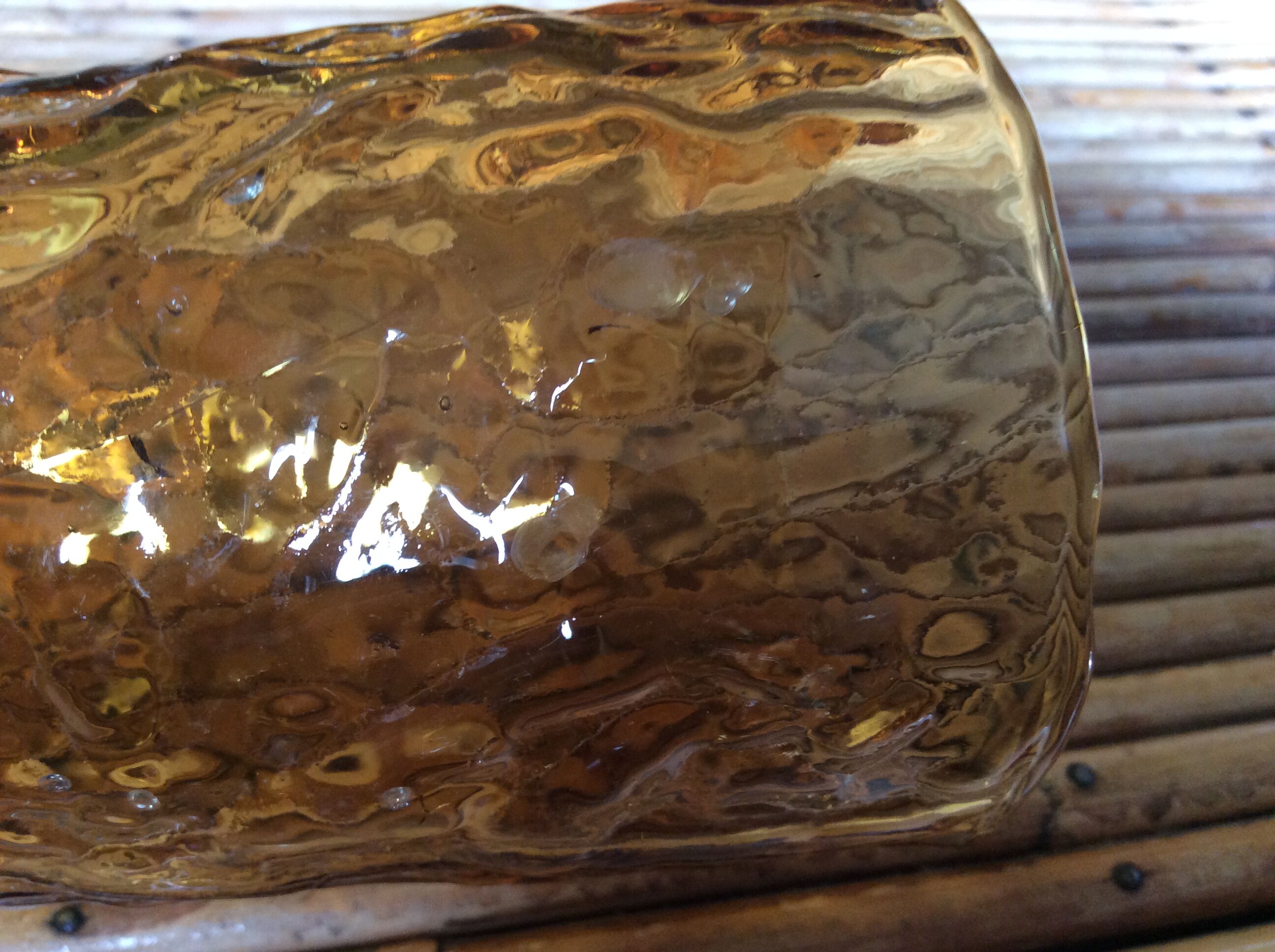 Series of 6 amber glasses