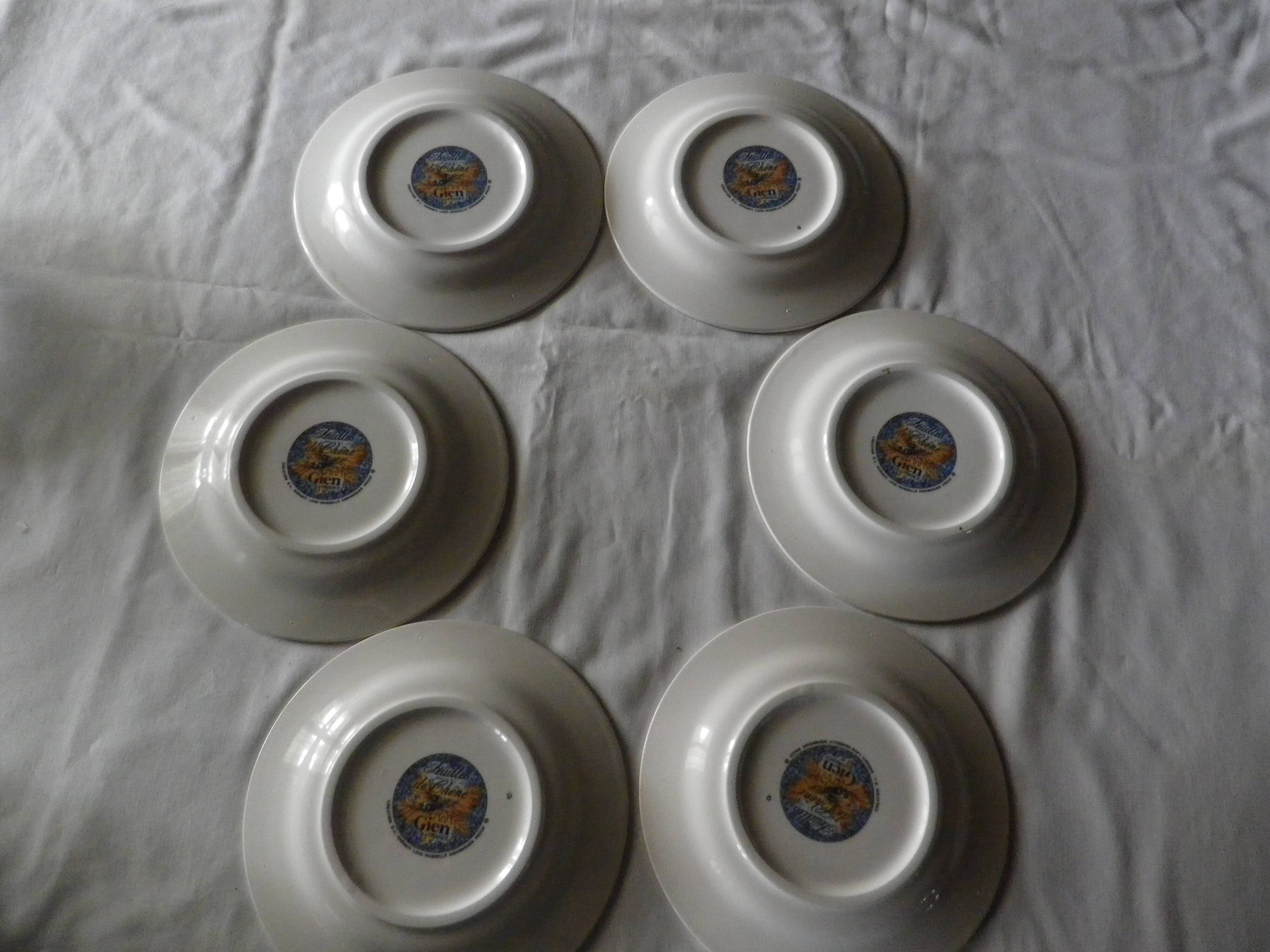 6 assiettes à dessert Gien