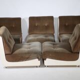 Italian Modular Space Age Design Sofa Set Chairs, Couch & Tables 1970s