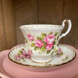 Vintage Royal Albert June porcelain cup and saucer, English manufacture
