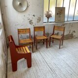 4 vintage Plywood chairs 80s